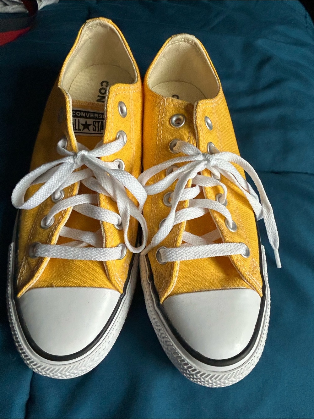 Converse Yellow Low-Top Canvas Sneakers with White Trim Women